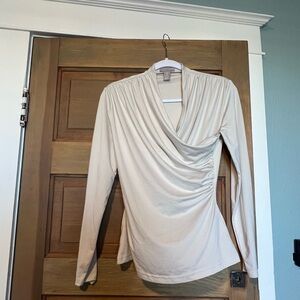 H&M Cream Draped Women's Blouse